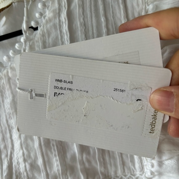 NWT Ted Baker Silais White Double Frill Blouse size TED 6 US 16 - Picture 10 of 11